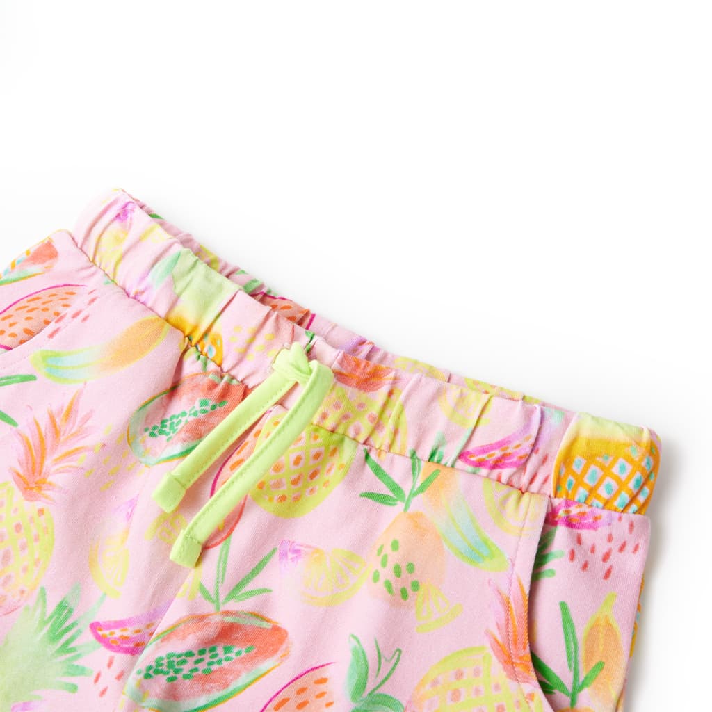 Vidaxl kindershort met trekkoord 104 zachtroze