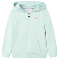 Vidaxl kindervest met capuchon en rits 92 gemengd lichtmint