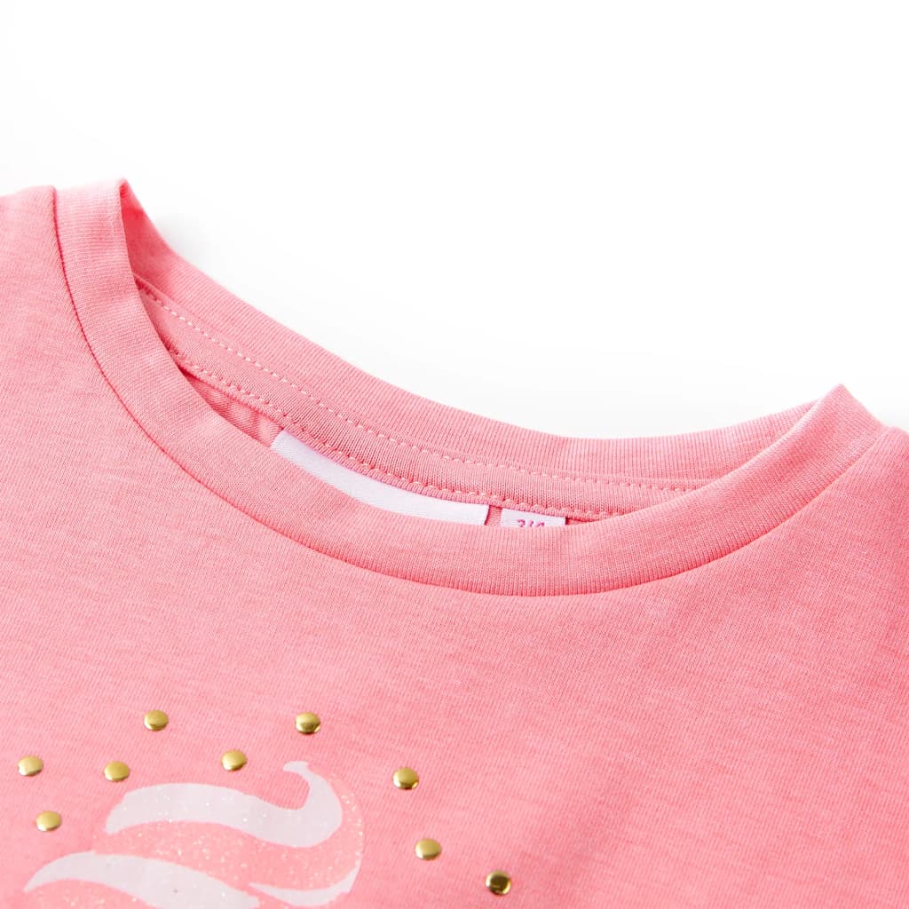 Vidaxl kindershirt 116 fluorescerend felroze