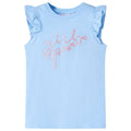 Vidaxl kindershirt met ruches aan de mouwen 104 lichtblauw