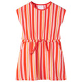 Vidaxl kinderjurk met trekkoord 128 roze en rood