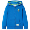 Vidaxl kindervest met capuchon en rits 104 blauw