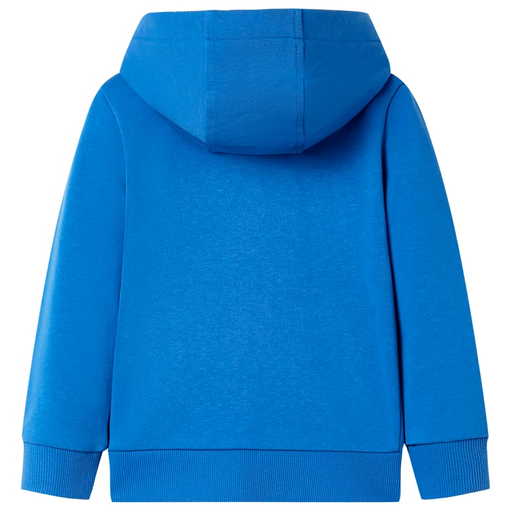 Vidaxl kindervest met capuchon en rits 104 blauw