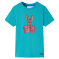 Vidaxl kindershirt met korte mouwen 140 donkermintkleurig