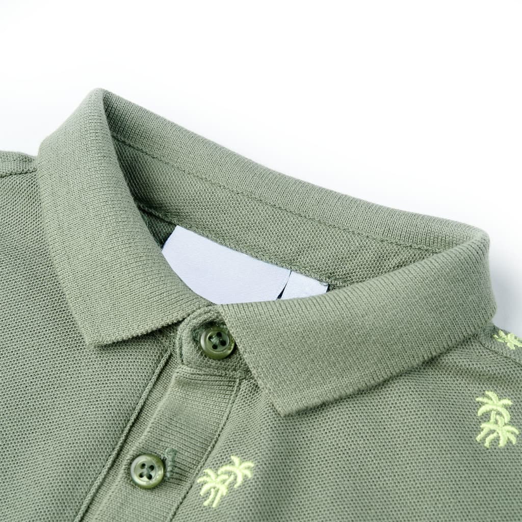 Vidaxl kinderpoloshirt 128 kakikleurig