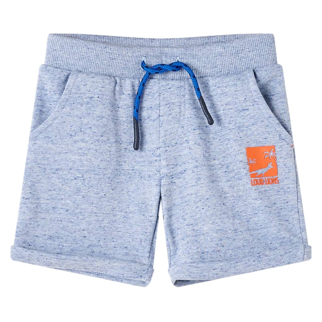 Vidaxl kindershorts met trekkoord 116 gemêleerd blauw