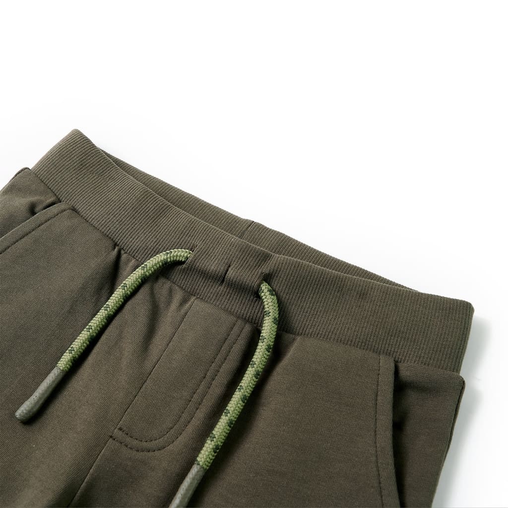 Vidaxl kindershorts met trekkoord 128 donkerkaki