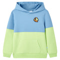 Vidaxl kindertrui met capuchon 104 blauw en zachtgeel