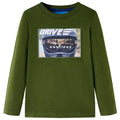 Vidaxl kindershirt met lange mouwen 104 donkerkakikleurig