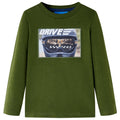 Vidaxl kindershirt met lange mouwen 116 donkerkakikleurig