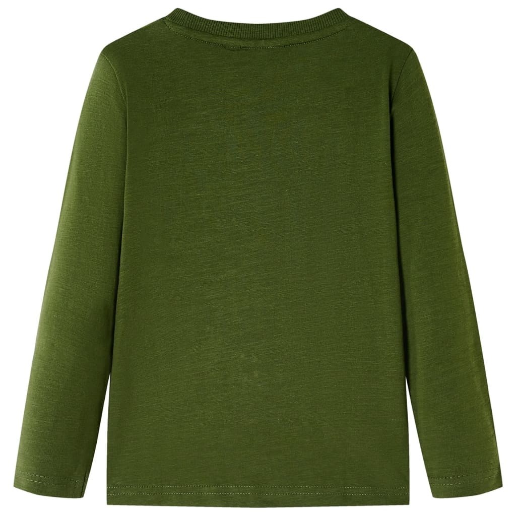 Vidaxl kindershirt met lange mouwen 128 donkerkakikleurig