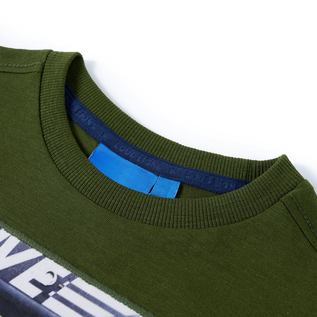 Vidaxl kindershirt met lange mouwen 128 donkerkakikleurig