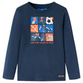 Vidaxl kindershirt met lange mouwen 116 gemêleerd marineblauw