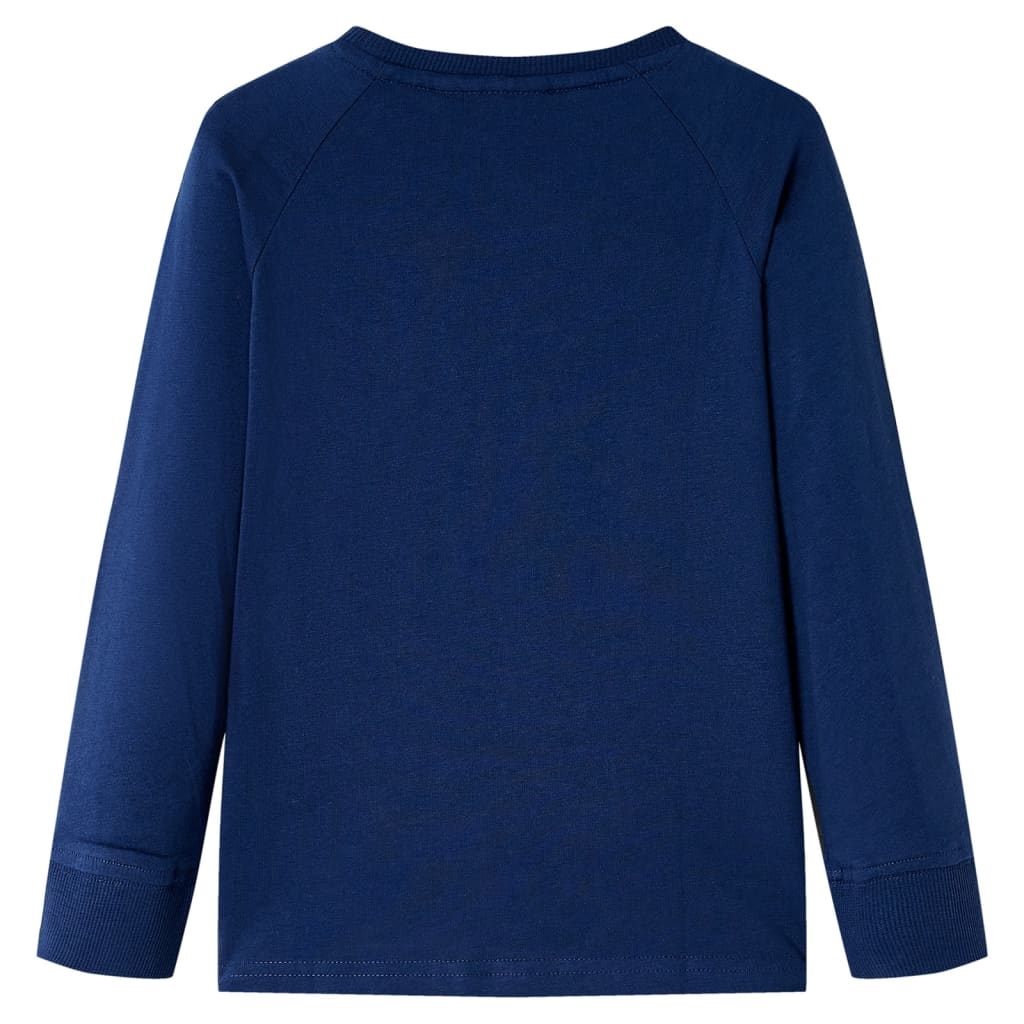 Vidaxl kindershirt met lange mouwen 128 marineblauw