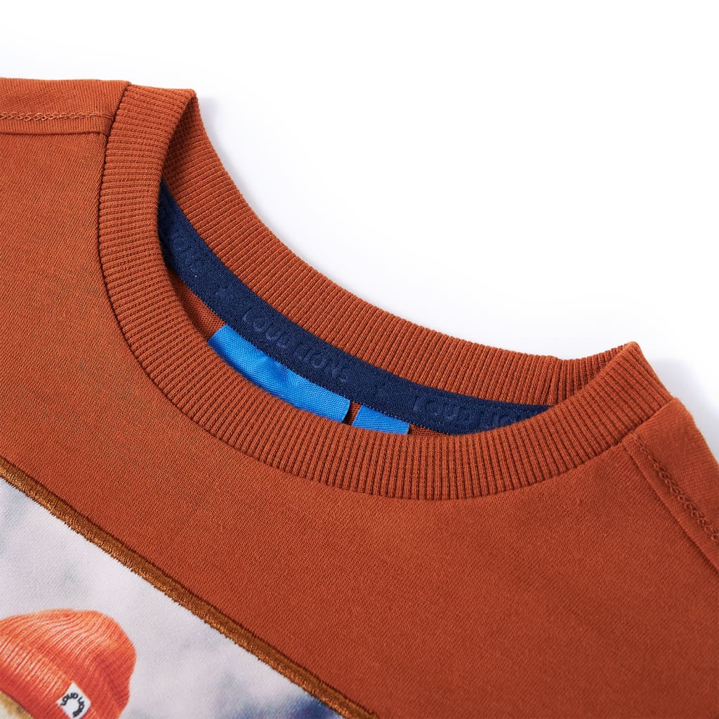 Vidaxl kindershirt met lange mouwen 116 oranjebruin