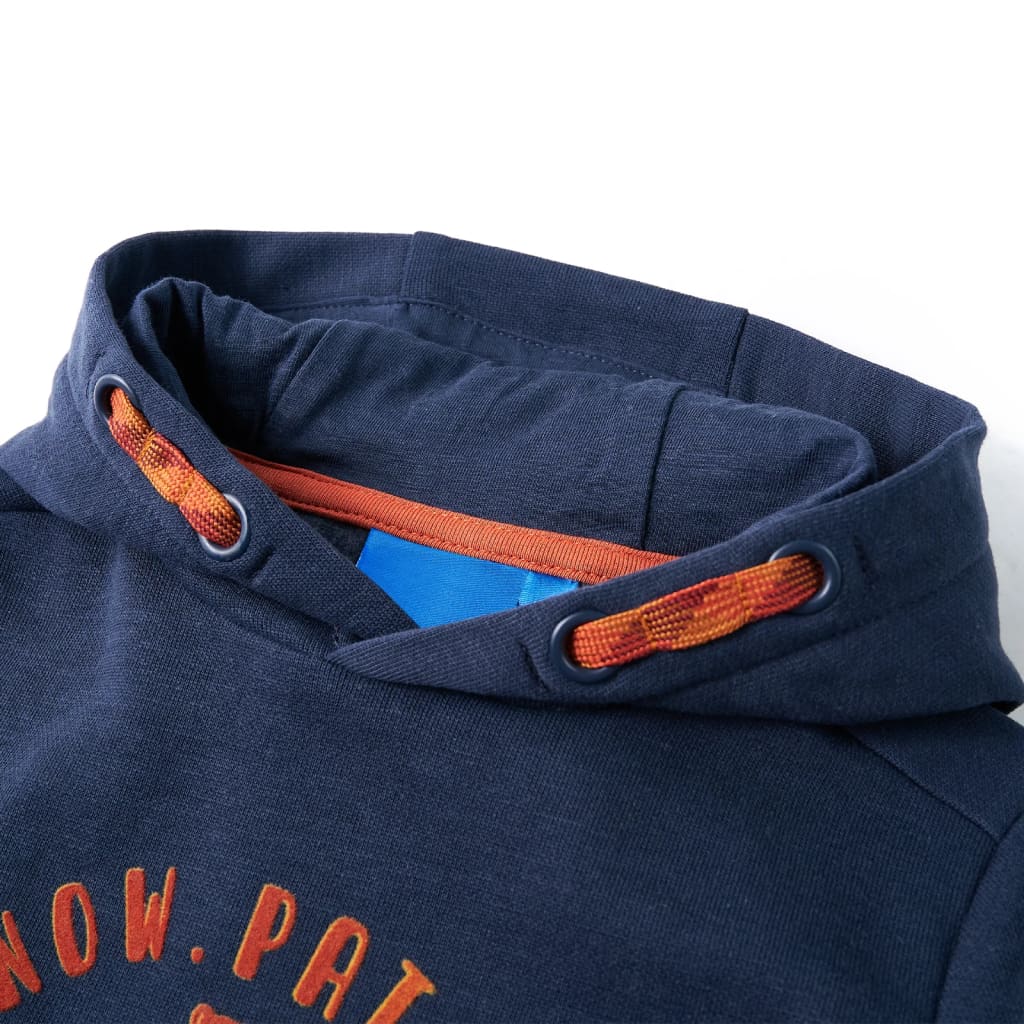 Vidaxl kindertrui met capuchon 104 gemêleerd marineblauw en oranje