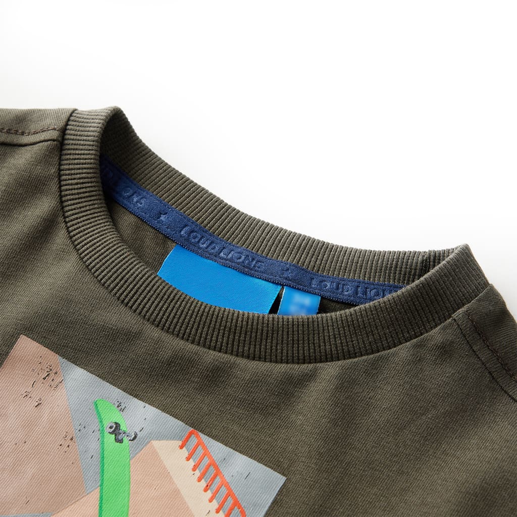 Vidaxl kindershirt met lange mouwen 116 kakikleurig