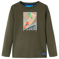Vidaxl kindershirt met lange mouwen 128 kakikleurig