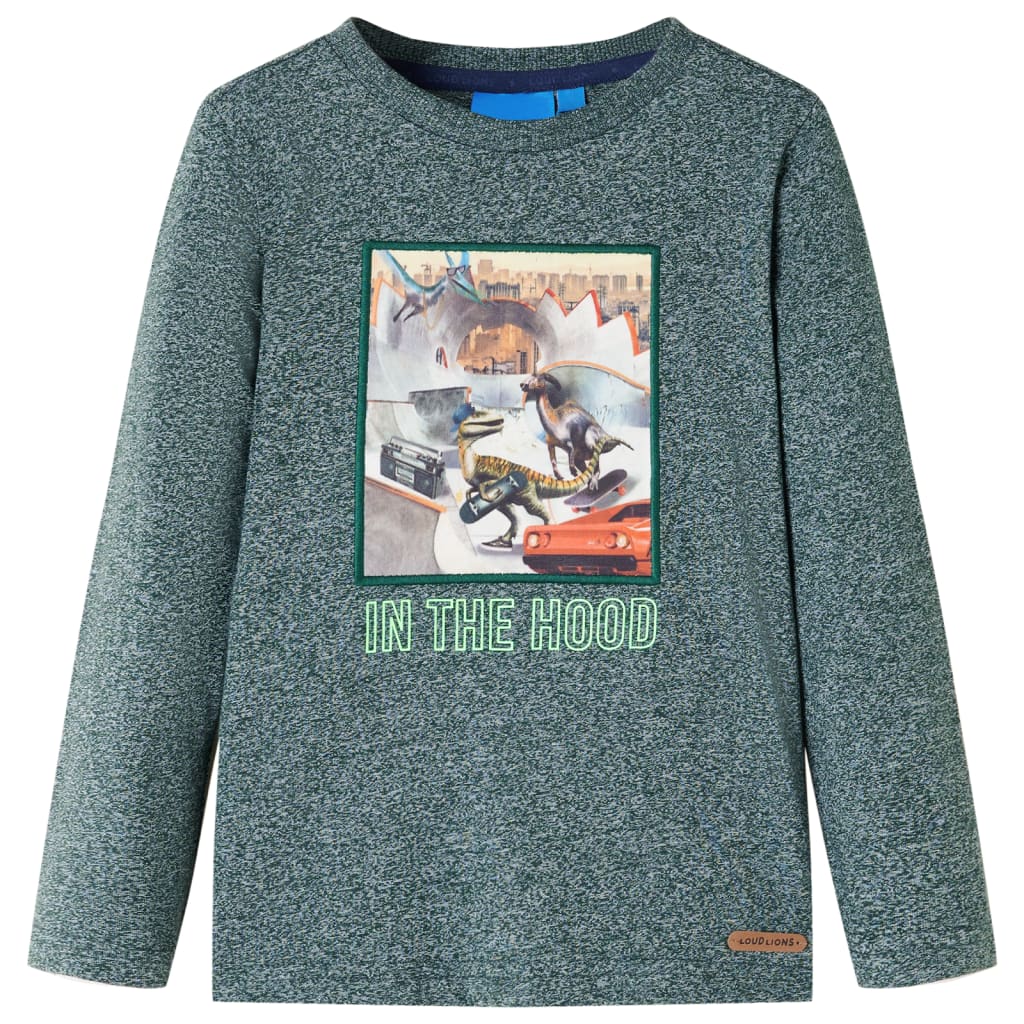 Vidaxl kindershirt met lange mouwen 140 gemêleerd donkergroen