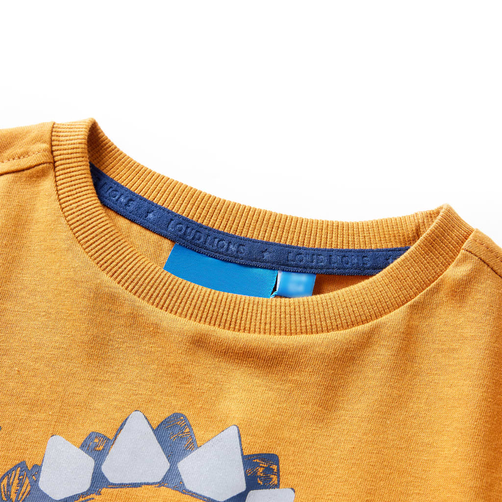 Vidaxl kindershirt met lange mouwen 128 donkerokerkleurig