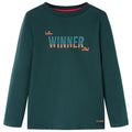 Vidaxl kindershirt met lange mouwen 104 donkergroen