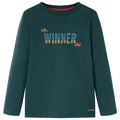 Vidaxl kindershirt met lange mouwen 116 donkergroen