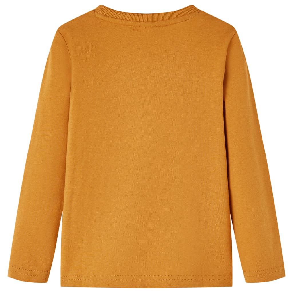 Vidaxl kindershirt met lange mouwen 104 donkerokerkleurig