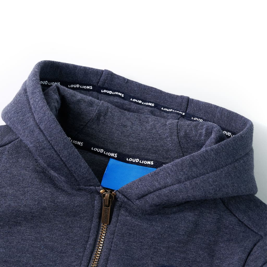 Vidaxl kindervest met capuchon en rits 92 gemêleerd donkerblauw
