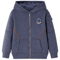 Vidaxl kindervest met capuchon en rits 104 gemêleerd donkerblauw