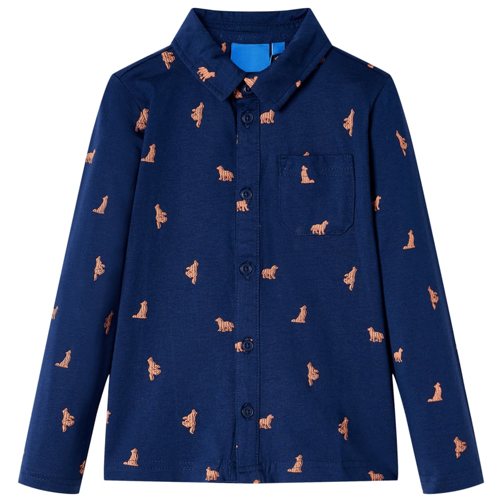Vidaxl kindershirt 128 marineblauw