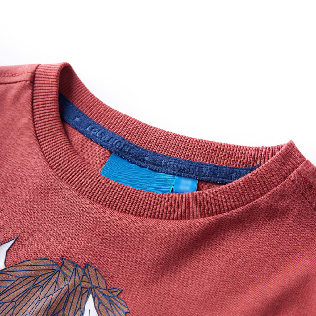 Vidaxl kindershirt met lange mouwen 116 roodbruin