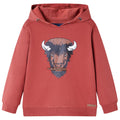 Vidaxl kindertrui met capuchon 104 roodbruin