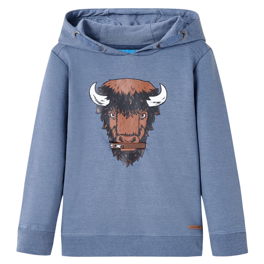 Vidaxl kindertrui met capuchon 116 gemêleerd blauw
