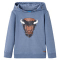 Vidaxl kindertrui met capuchon 128 gemêleerd blauw