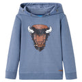 Vidaxl kindertrui met capuchon 140 gemêleerd blauw