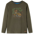 VidaXL Kindershirt met lange mouwen 92 kakikleurig