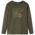 Vidaxl kindershirt met lange mouwen 104 kakikleurig