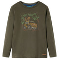 Vidaxl kindershirt met lange mouwen 128 kakikleurig