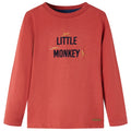 Vidaxl kindershirt met lange mouwen 116 roodbruin