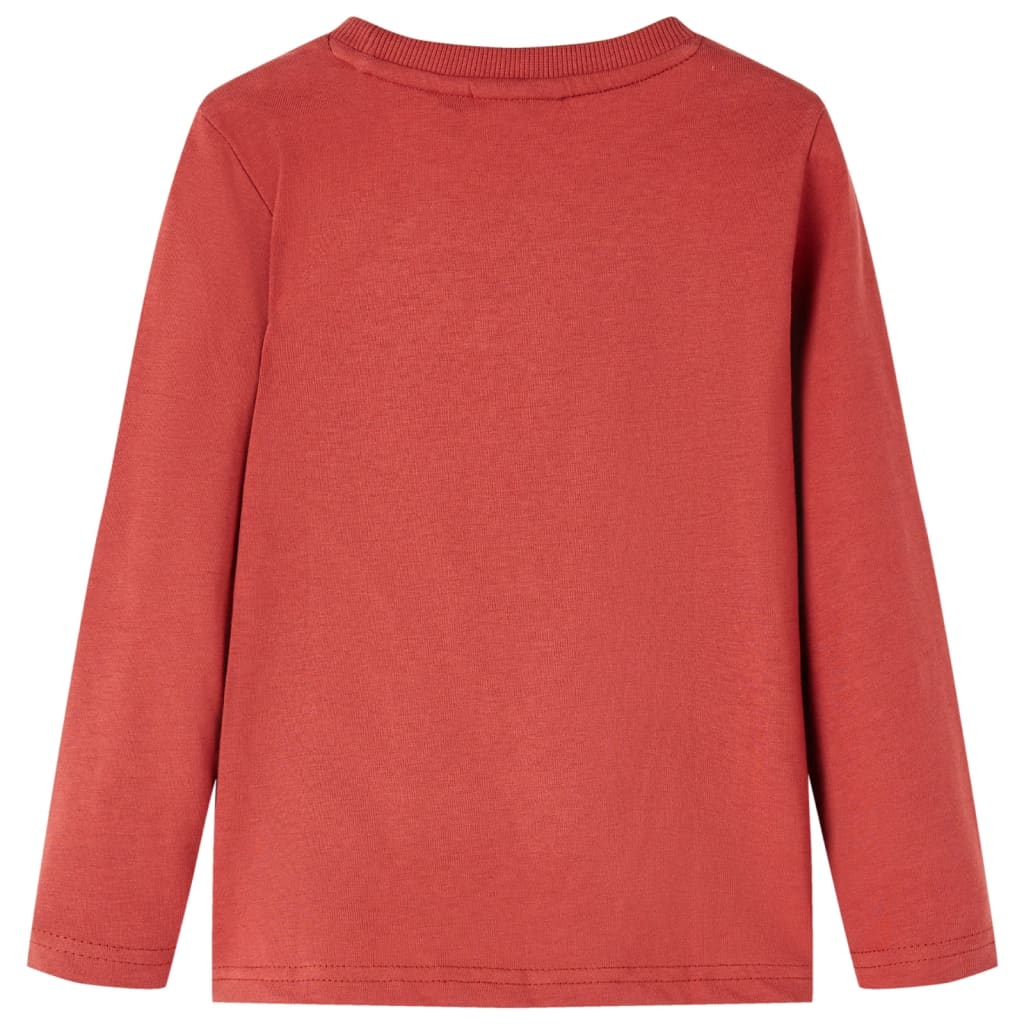 Vidaxl kindershirt met lange mouwen 116 roodbruin
