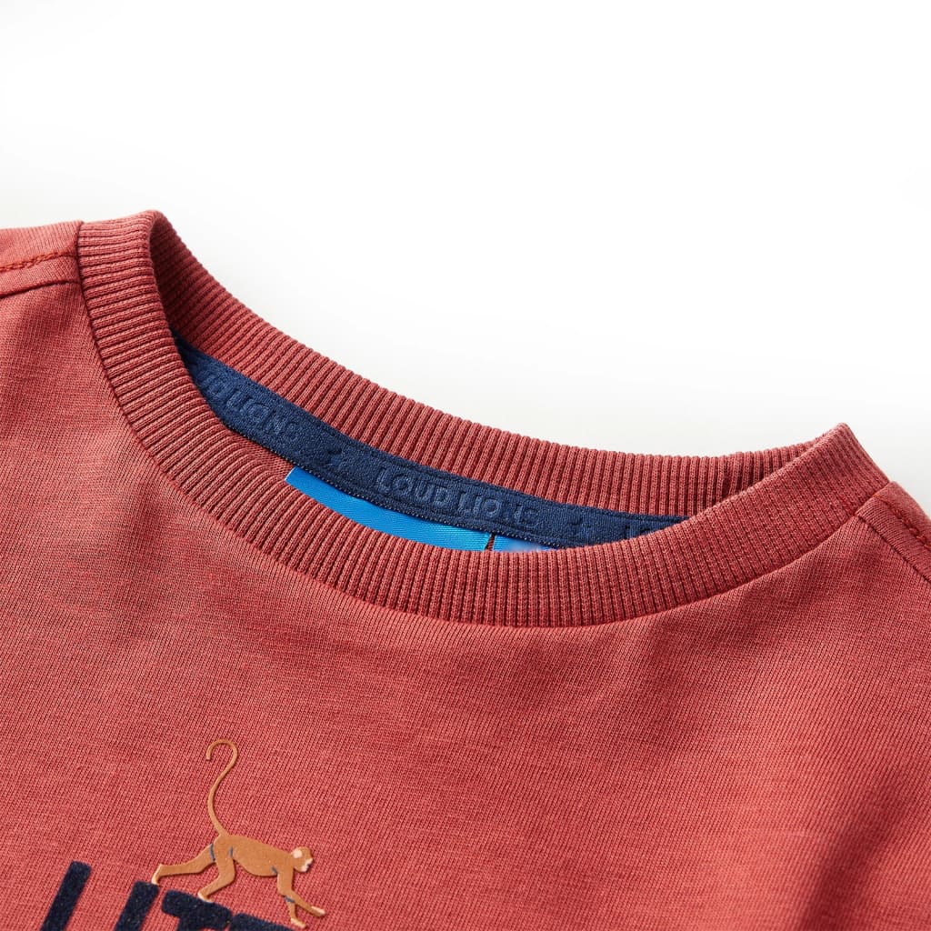 Vidaxl kindershirt met lange mouwen 116 roodbruin