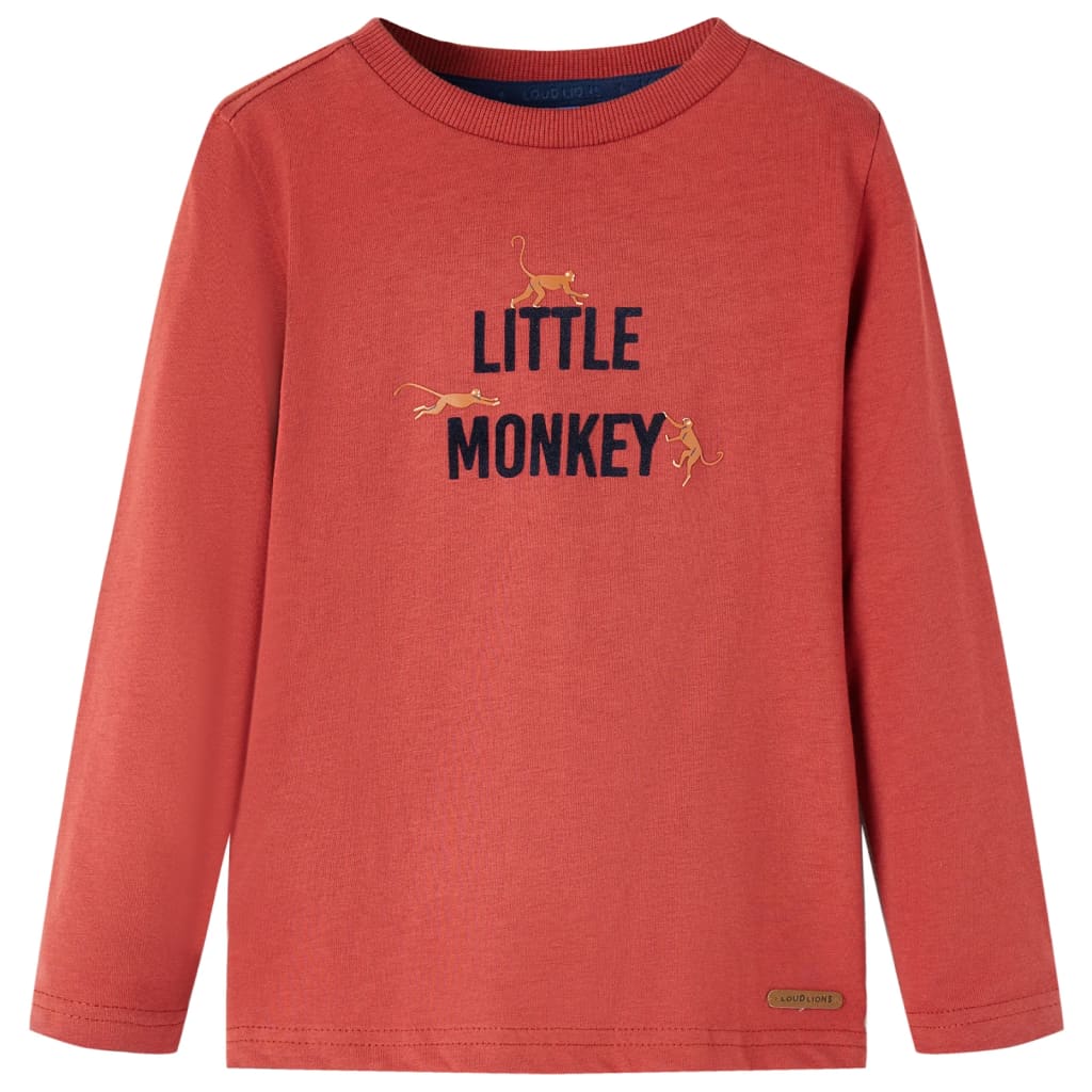 Vidaxl kindershirt met lange mouwen 128 roodbruin