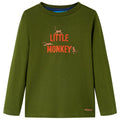 Vidaxl kindershirt met lange mouwen 116 donkerkakikleurig
