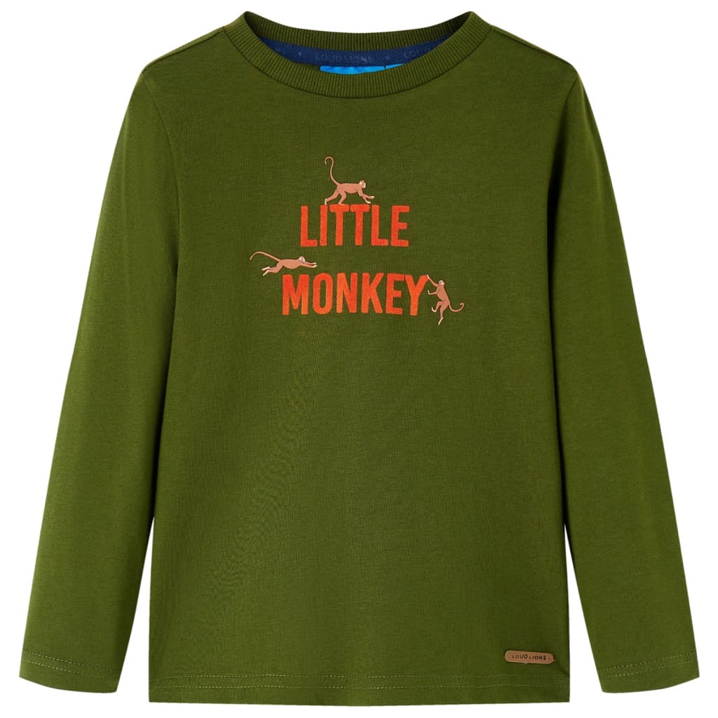 Vidaxl kindershirt met lange mouwen 116 donkerkakikleurig