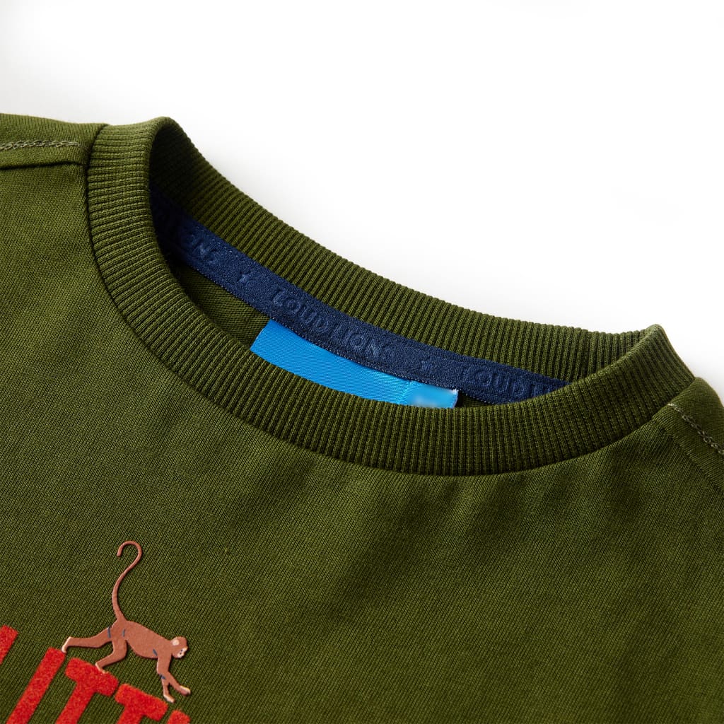 Vidaxl kindershirt met lange mouwen 128 donkerkakikleurig