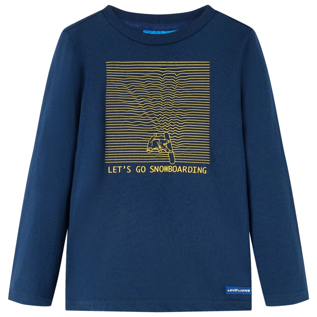 Vidaxl kindershirt met lange mouwen 128 marineblauw