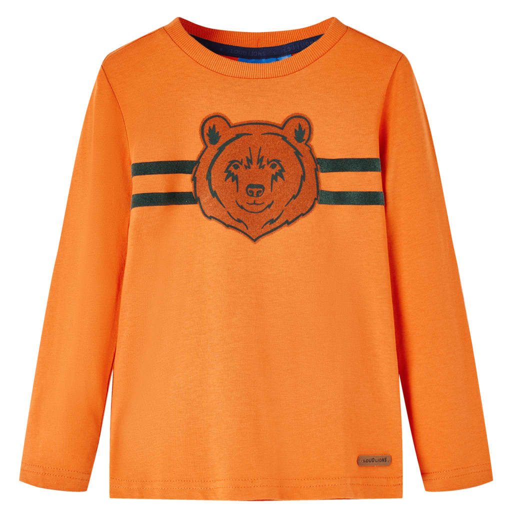 Vidaxl kindershirt met lange mouwen 128 donkeroranje