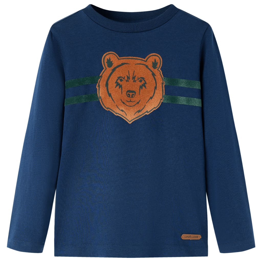 Vidaxl kindershirt met lange mouwen 92 marineblauw