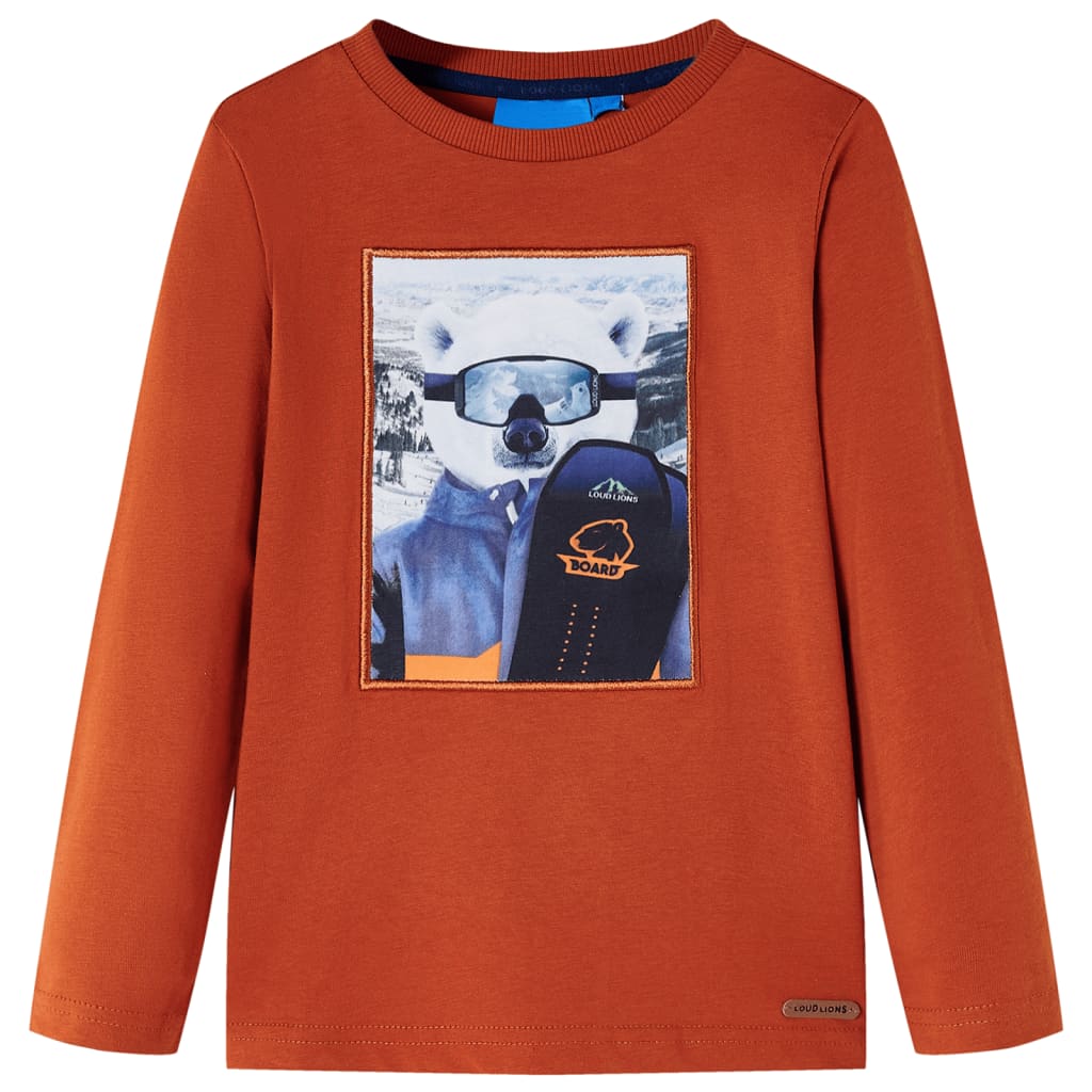 Vidaxl kindershirt met lange mouwen 104 lichtroestkleurig