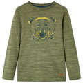 Vidaxl kindershirt met lange mouwen 104 gemêleerd kakikleurig